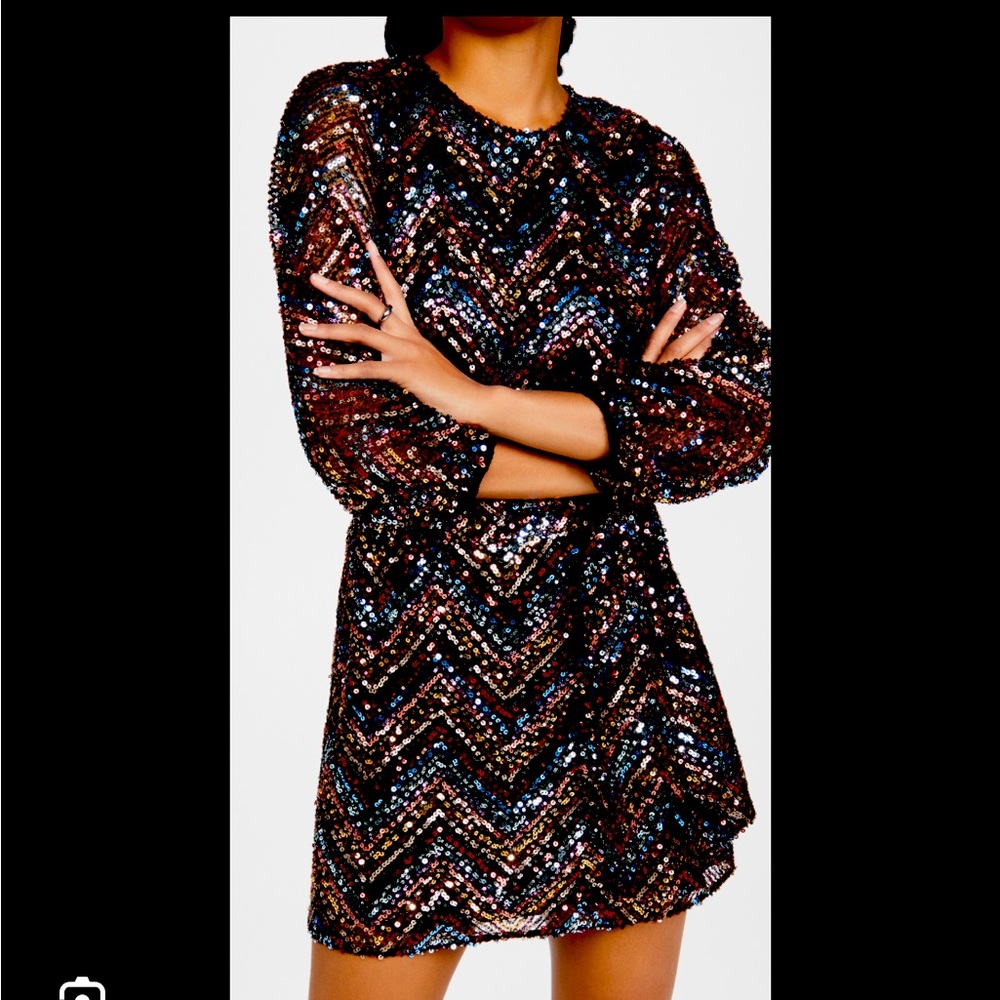 Shoshanna Sequin Dress with Tie Belt